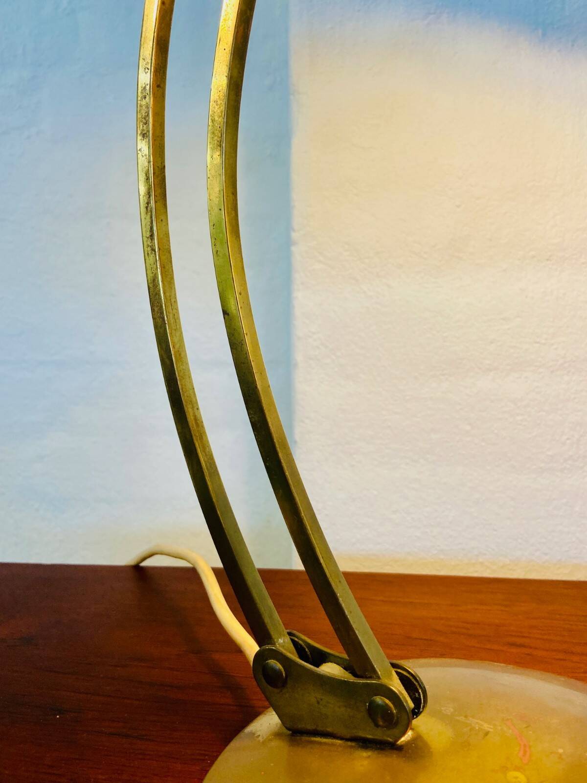 Vintage modernist Kaiser Dell brass lamp 1960s
