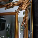 Large mirror has parcloses sheaf of wheat  96x186cm