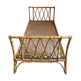 Bamboo and rattan bed from the 1960s