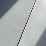 Blue Formica table for 4 to 6 people