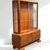 Vitrine en noyer Art Déco