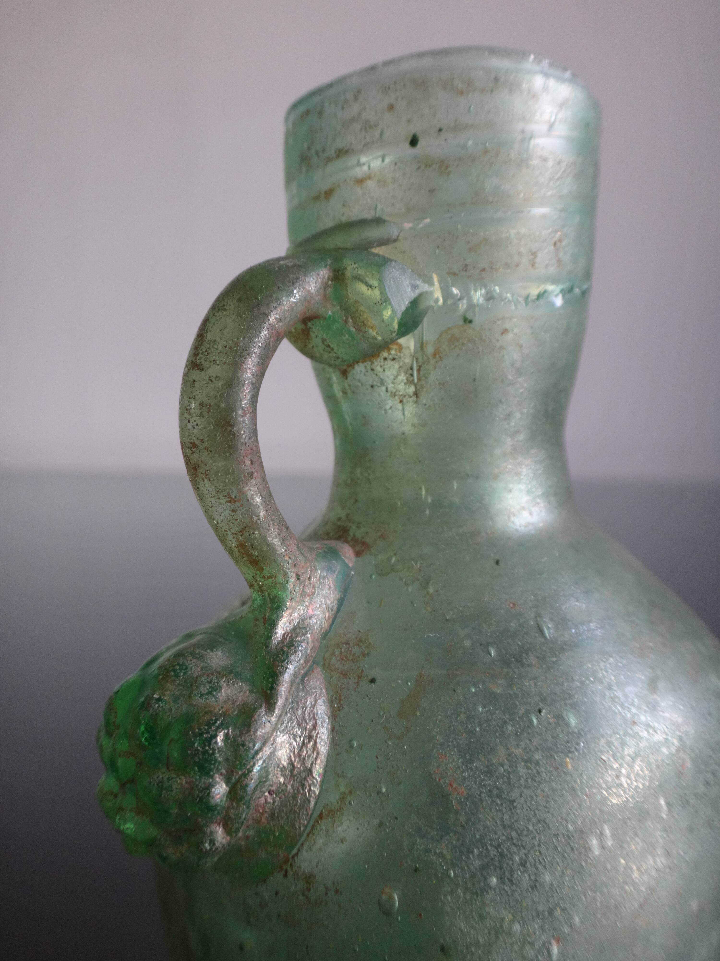 Ancient hanse vase in roman Gallo iridescent glass