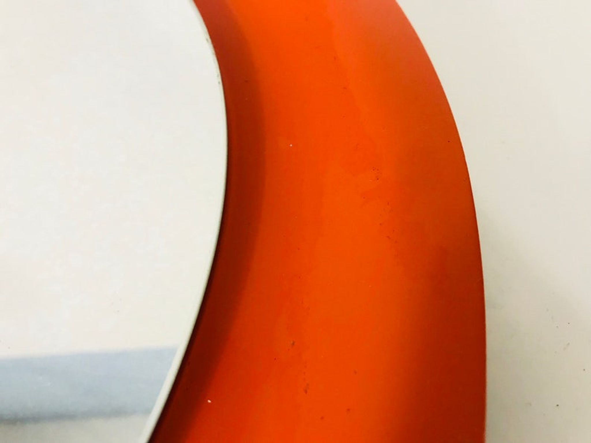 Red circular wall mirror 45x45cm Germany 1970s