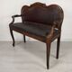 Leather bistro bench