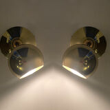 Pair Vintage Spot Wall Lamp, 60s. Brass Globe