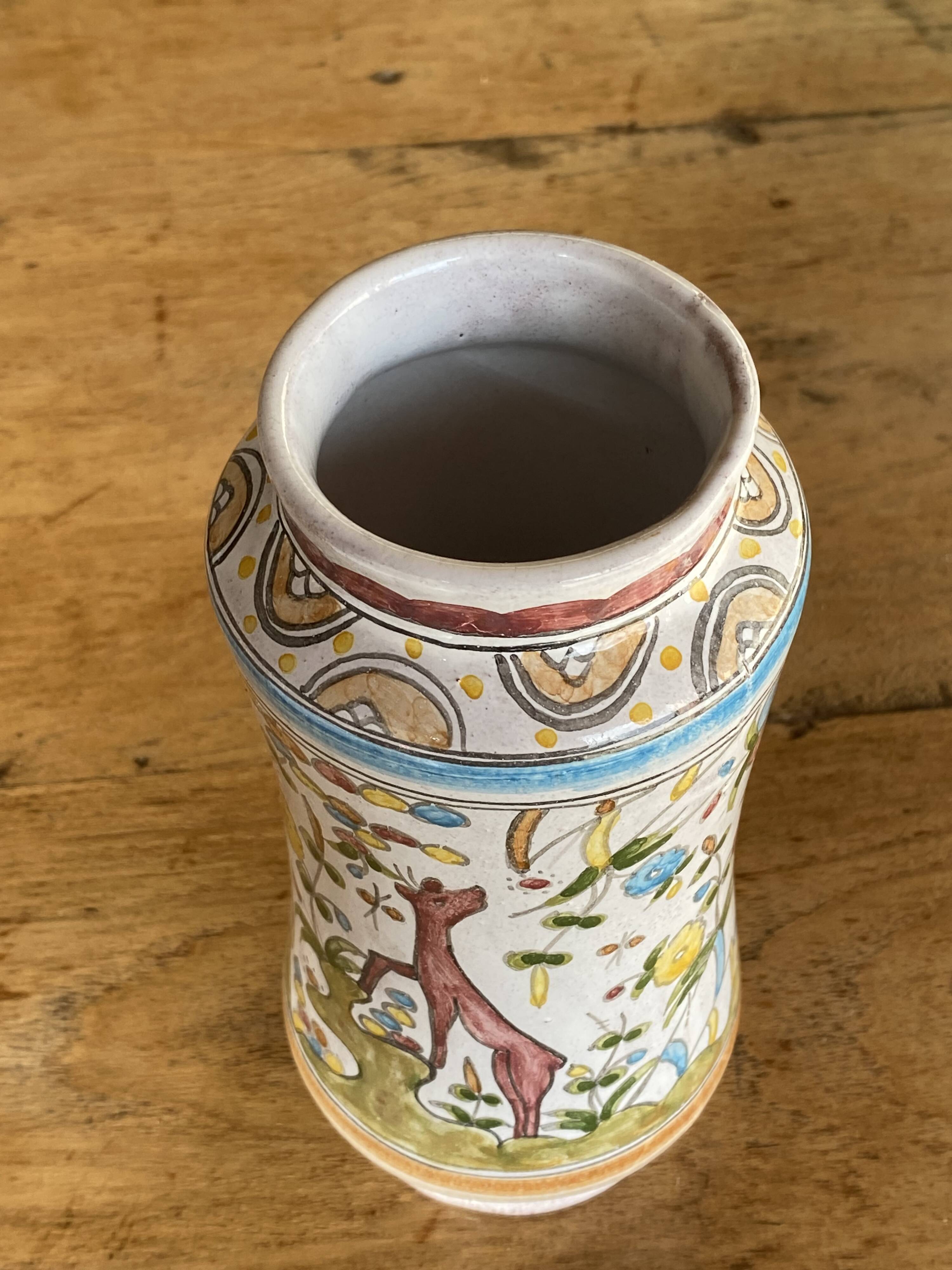 Old Portuguese ceramic apothecary jar