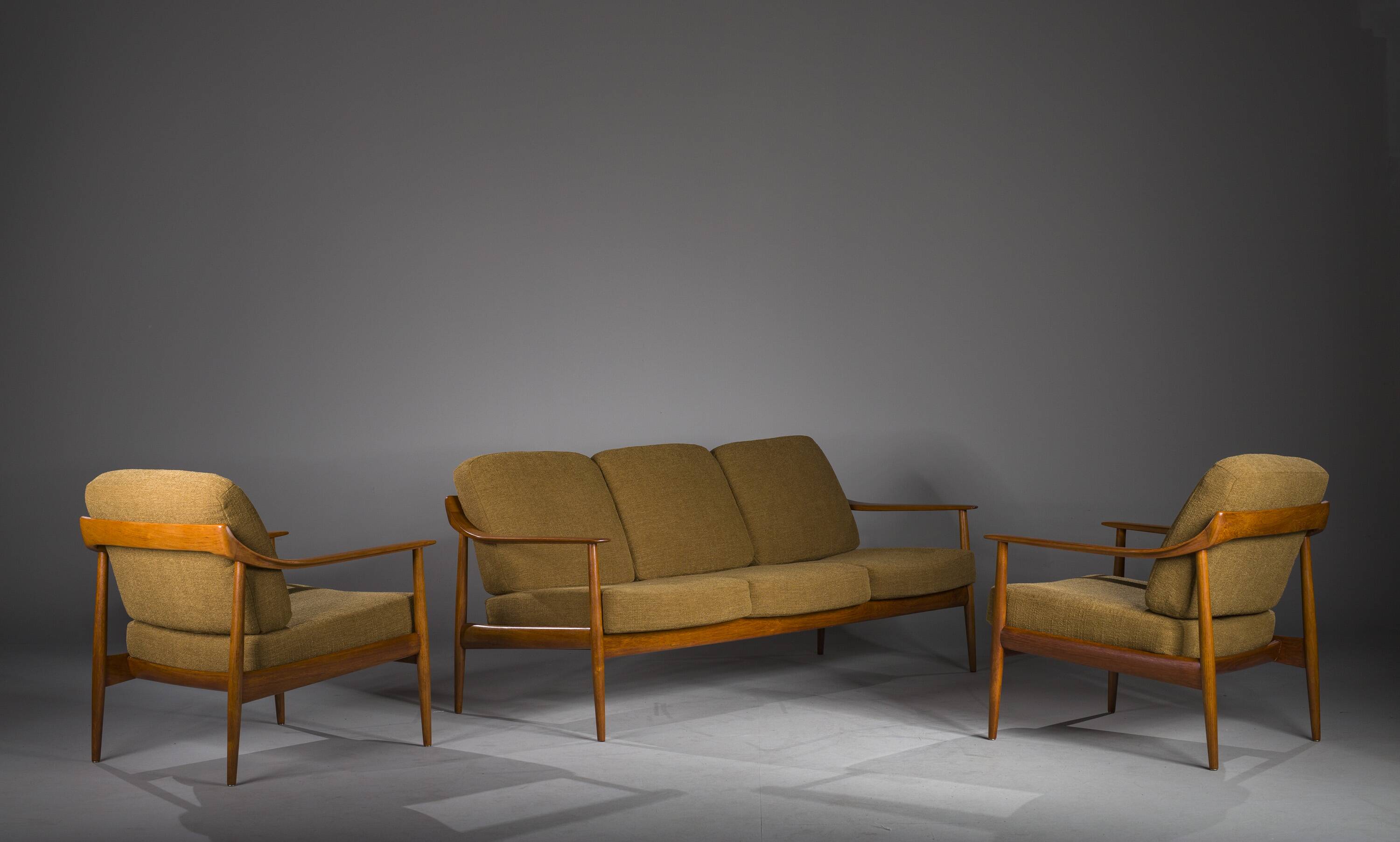 Mid-Century Lounge Chairs and 3-Seater Sofa by Walter Knoll Antimott, 1960