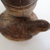 Pot à crayon bois sculpté oiseau