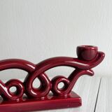 Vintage red ceramic candle holder