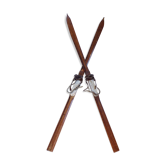 Pair of vintage wooden skis