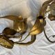 Pair of golden flower wall lights - 20th century