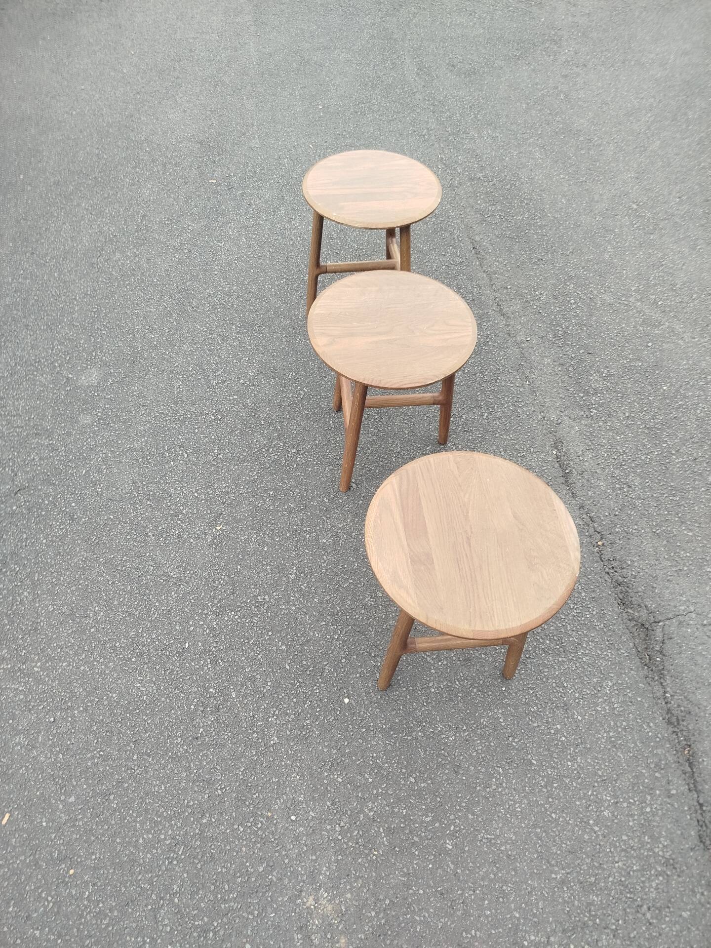 Set of 3 stools scandinavian side tables sancal nudo