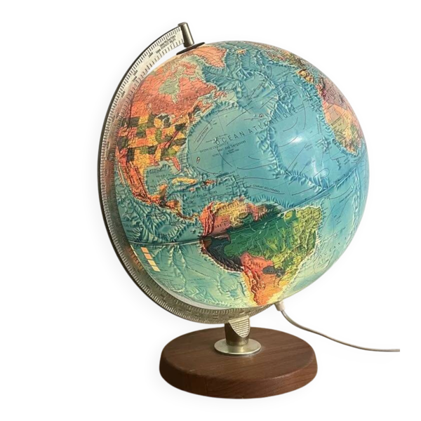 Globe terrestre lumineux vintage