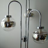 Lampadaire vintage 3 globes argentes