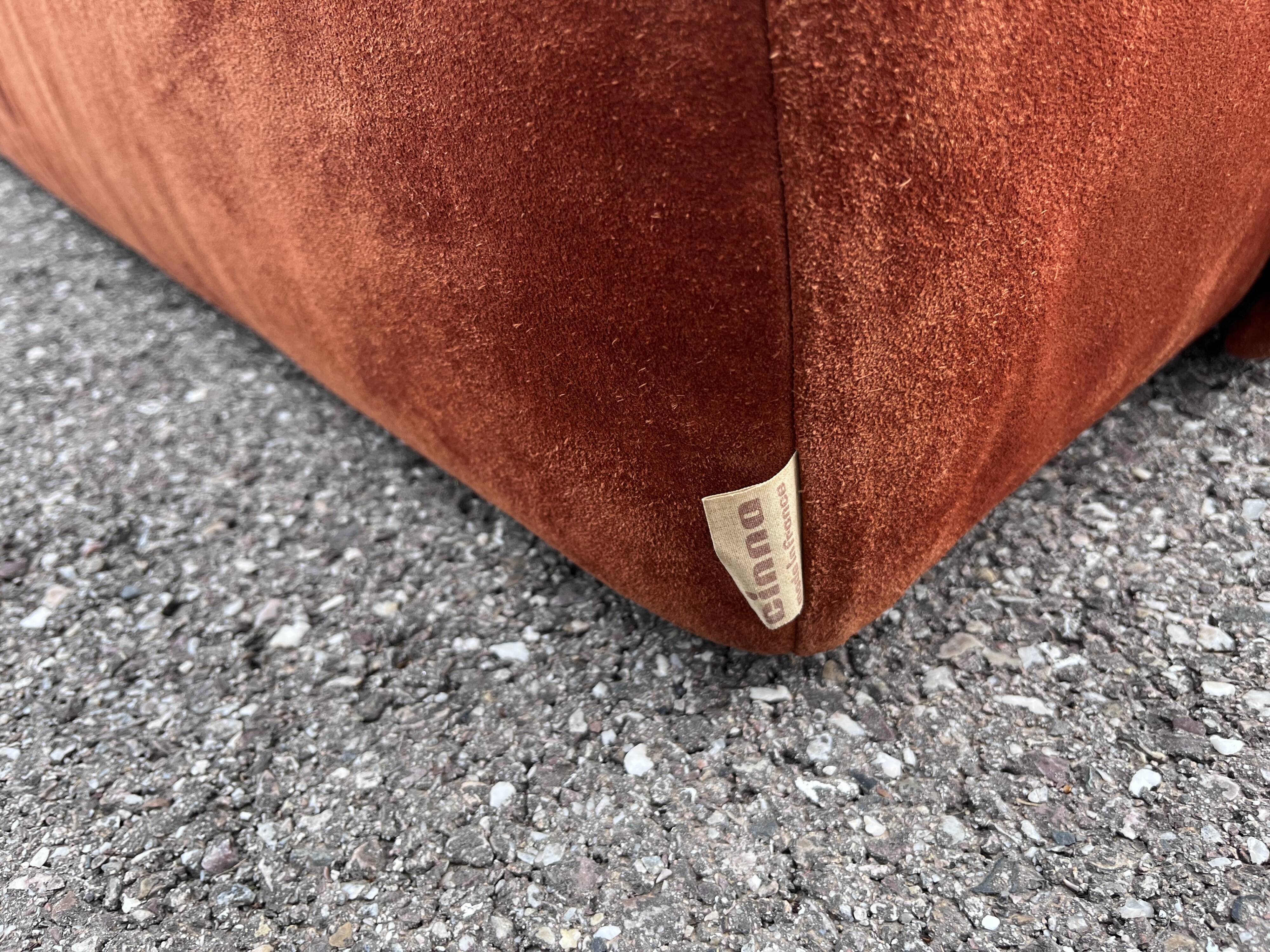 Cinna orange suede sofa