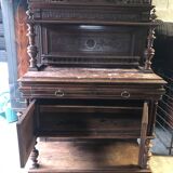 Renaissance sideboard / china cabinet with marble top