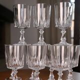 10 wine glasses, "Louvre" model Cristal d'Arques