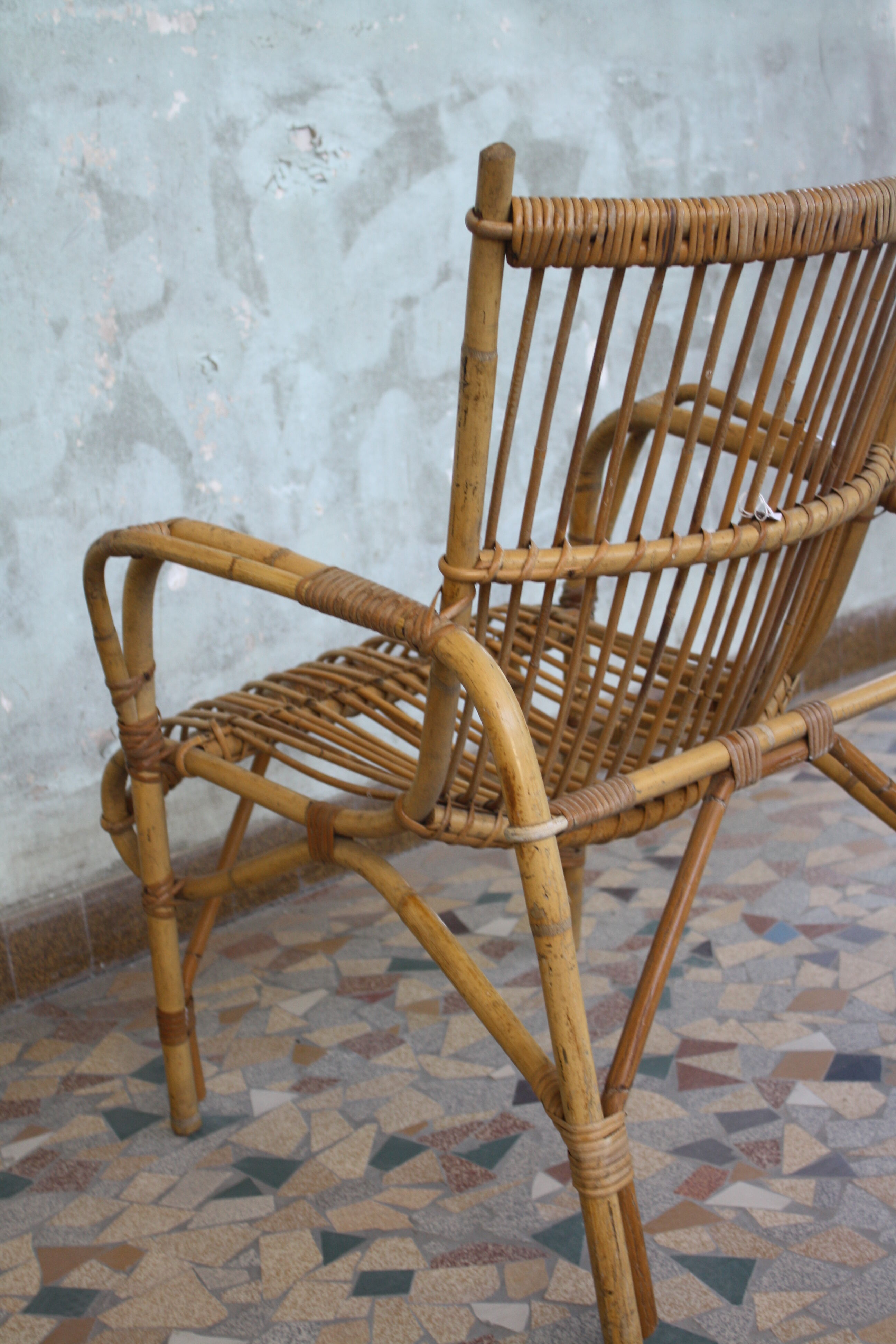 Vintage rattan armchair 1960