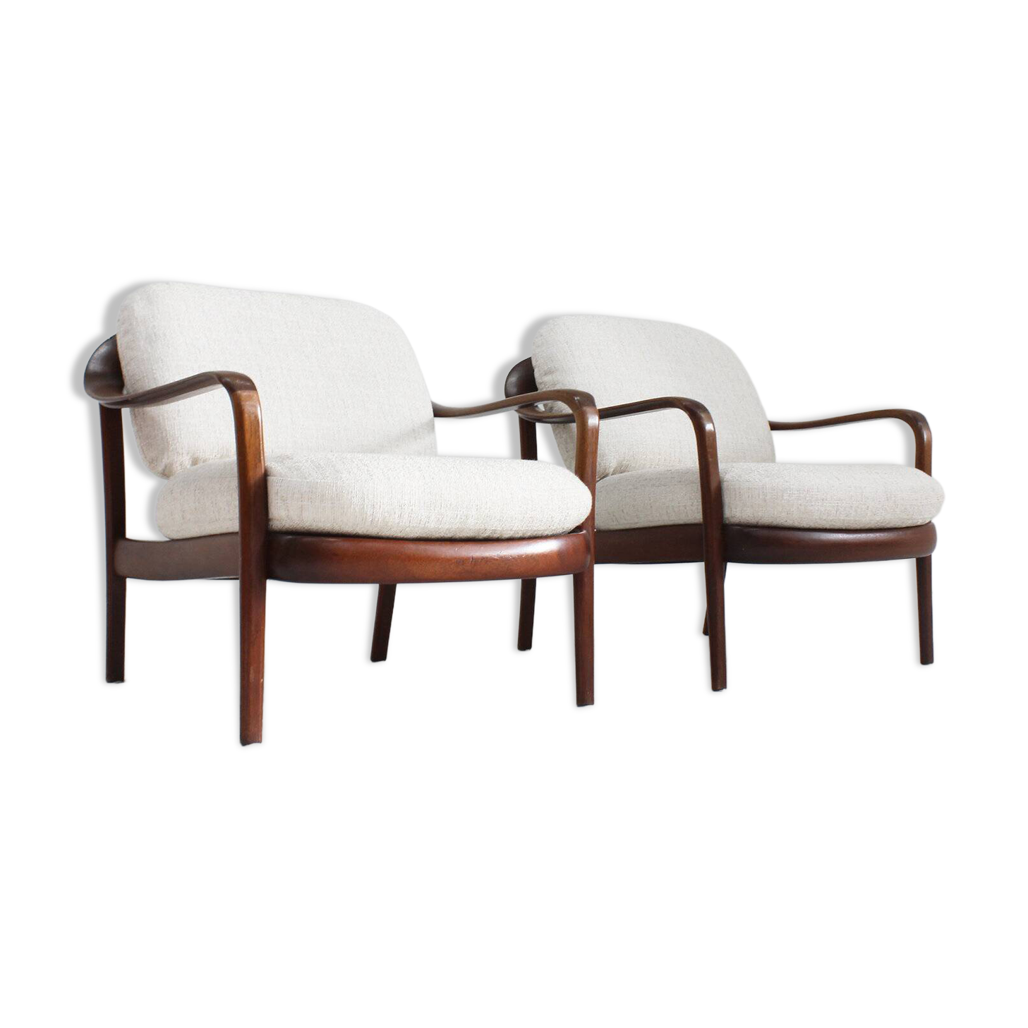 Set of 2 vintage Danish mid-century armchairs 1960s