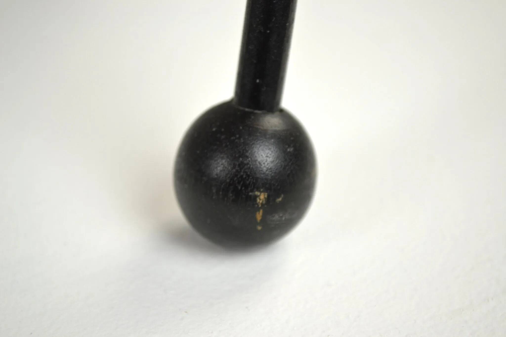 Black Painted Metal Cat Candle Holder, Snuffer & Original Label by Gunnar Ander for Ystad-Metall, Sweden, 1950s/60s