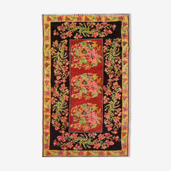 Handmade floral caucasian rug, 128x238cm