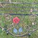 coat rack, hat rest 4 hooks wrought iron polychrome floral decoration