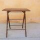 Vintage rattan folding side table