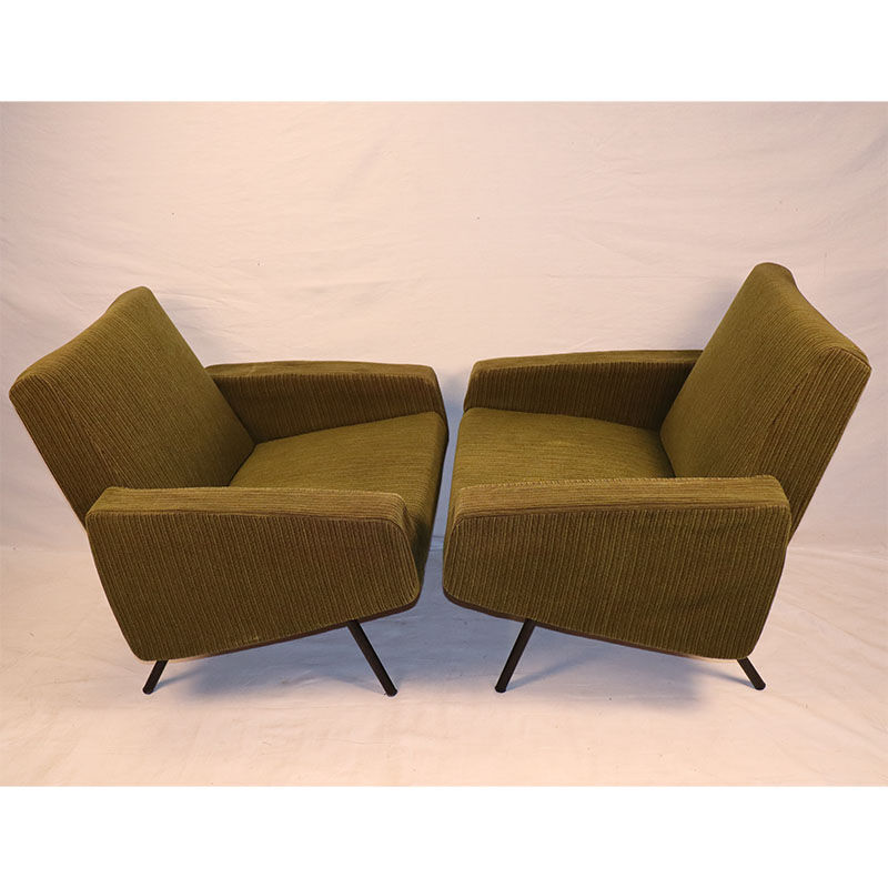Pair of armchairs by Joseph André Motte, model 743 edited by Steiner 1950