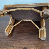 Rattan and cane footrest from the 1950s