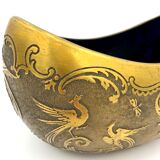 Crystal and copper shuttle cup Léon Ledru Val Saint Lambert