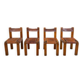 Set of 4 S11 X chairs by Pierre Chapo, 1960