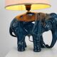 Hollywood Regency blue elephant ceramic table lamp, Belgium 1970s
