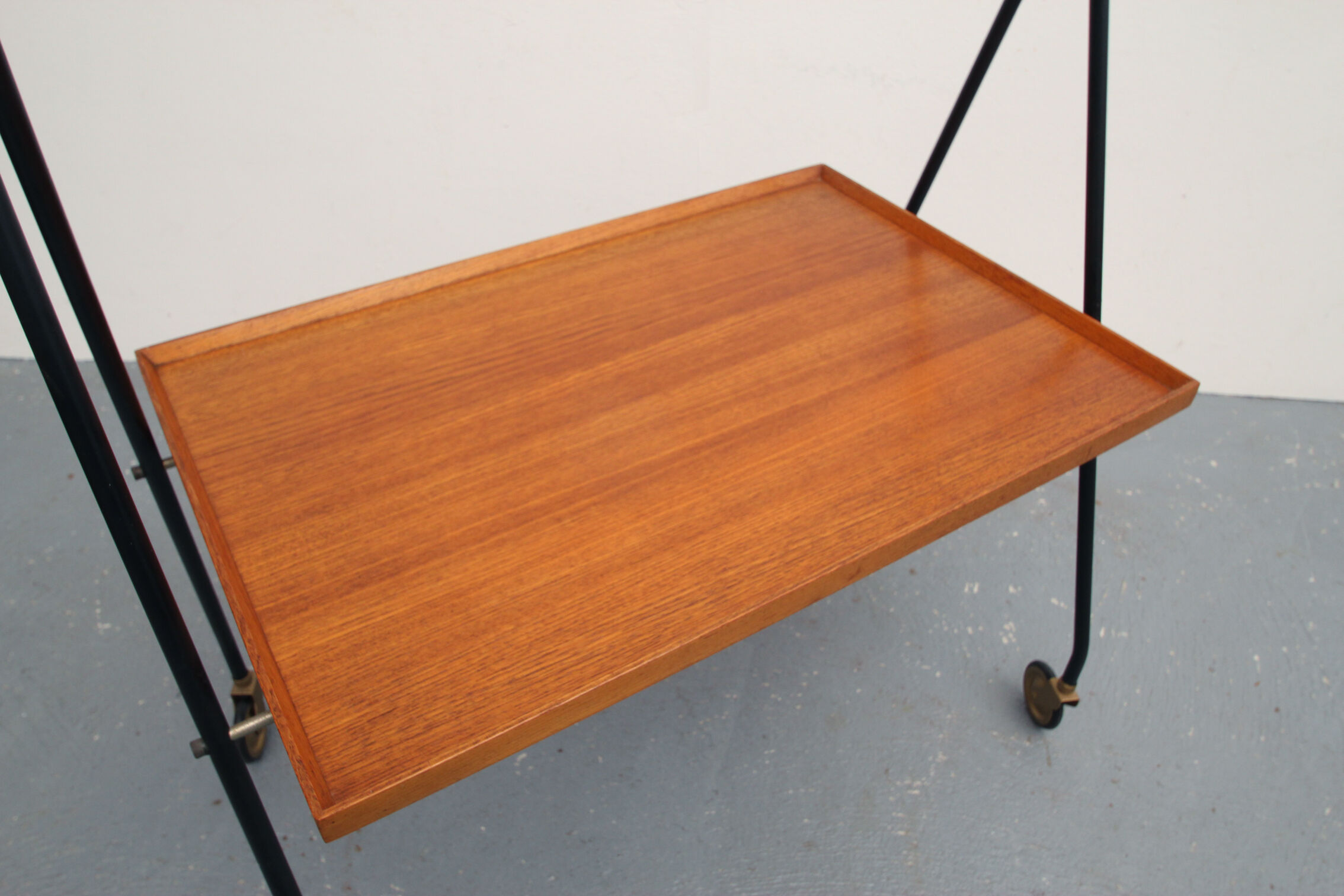 60s teak bar cart