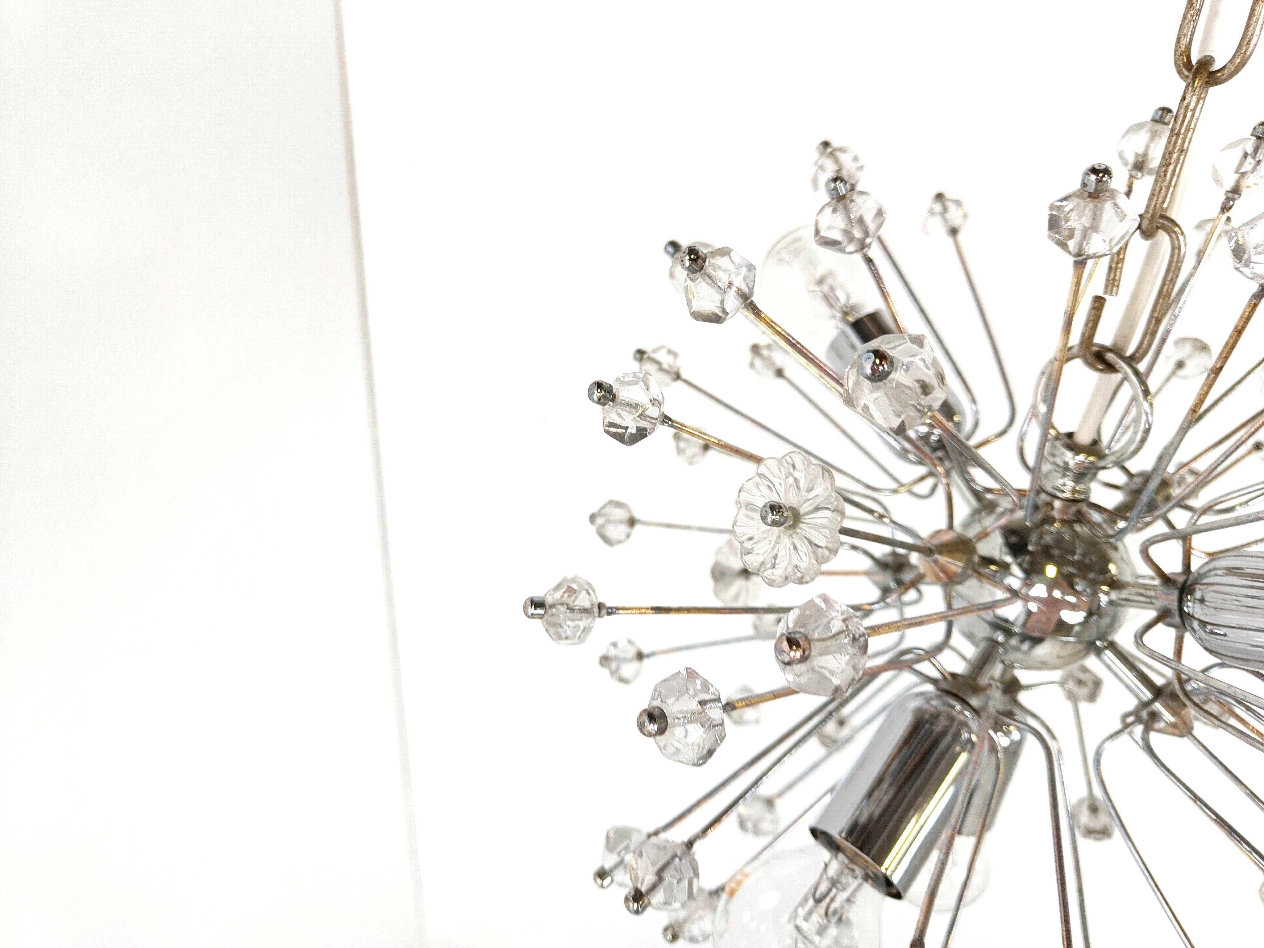 Mid century glass sputnik chandelier by Emil Stejnar, 1970s