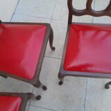 6 vintage art deco Louis VX leather wood chairs
