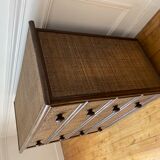 Rattan chest of drawers, Maugrion 1960
