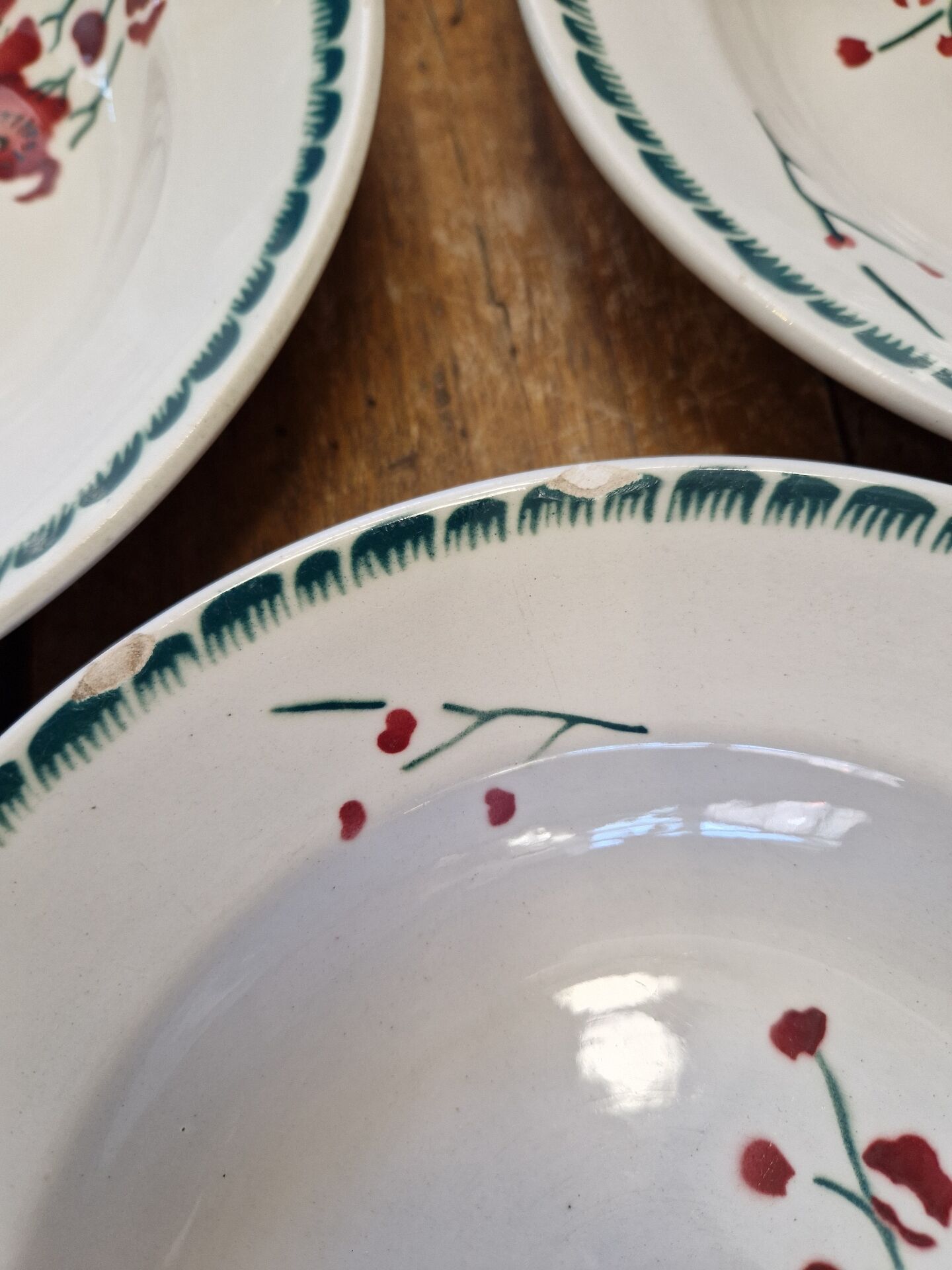 Set of 8 Deep Plates Cherry Blossom Badonviller