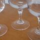 Set of 5 old port glasses with engraved crystal stems