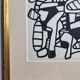 Screenprint after Jean Dubuffet framed under glass 24 cm by 31 cm