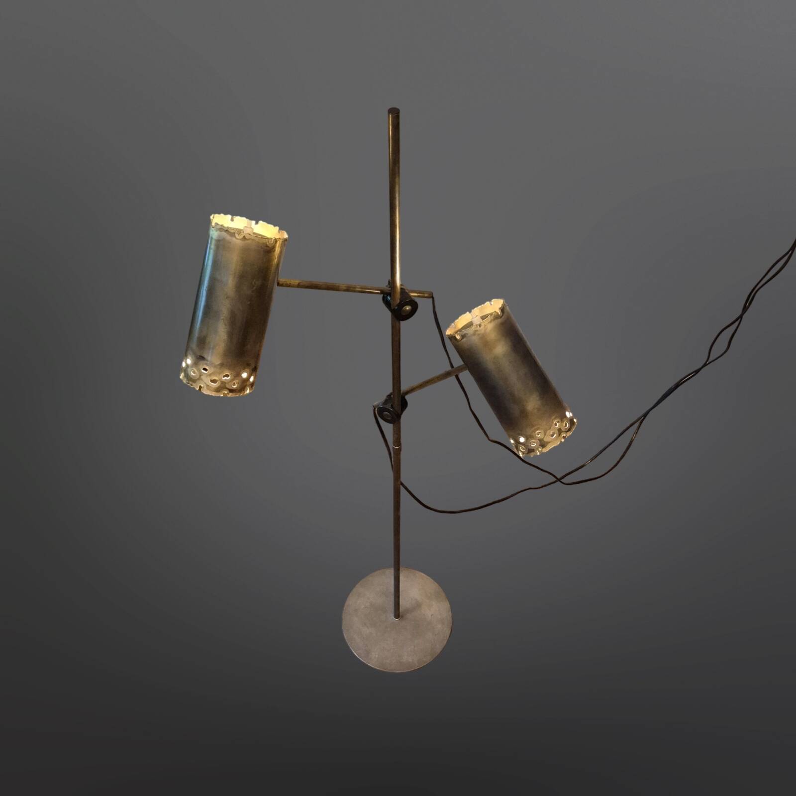 Brutalist Copper Floor Lamp by Holm Sørensen, Denmark 1960s