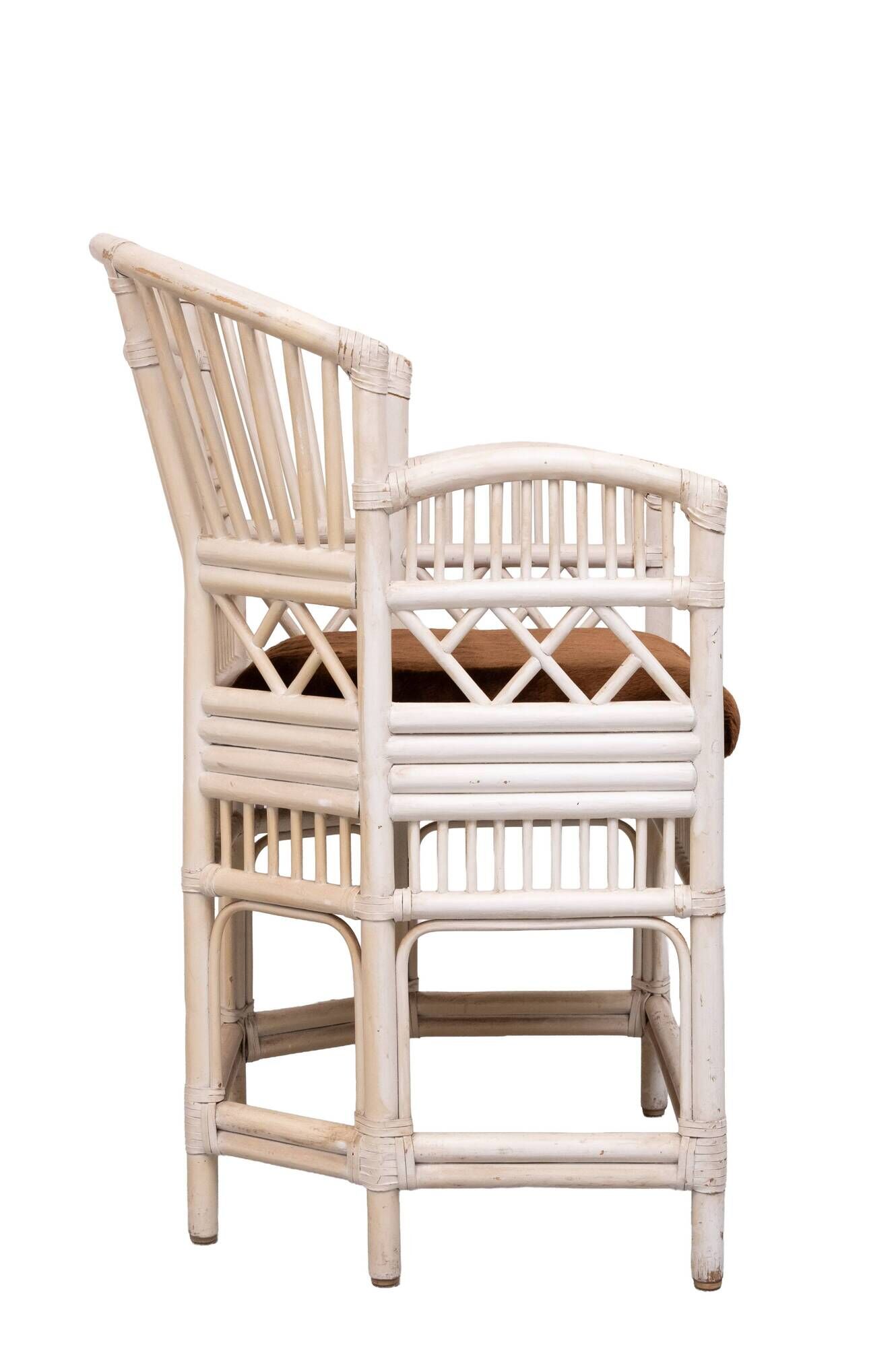 Set vintage Chippendale Brighton Pavilion rattan chair and table 1960s