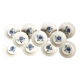 Set of 11 Digoin flat plates, blue rose patterns