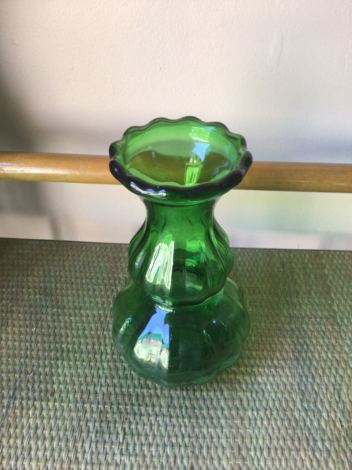 Green glass vase