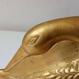 vase cygne laiton dore