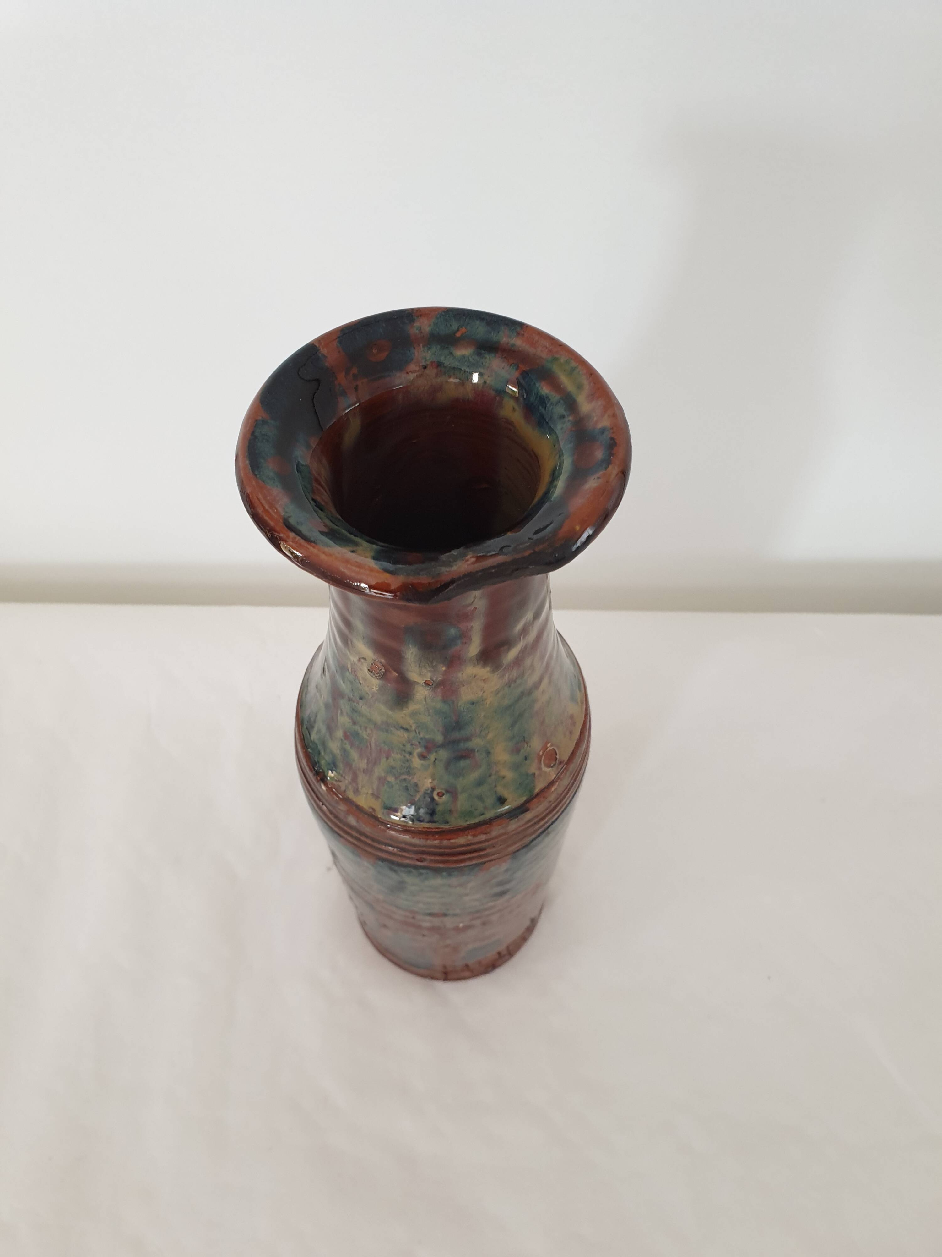 Vase en céramique Signé Dacier / Faque - Hauteur 26.5cm