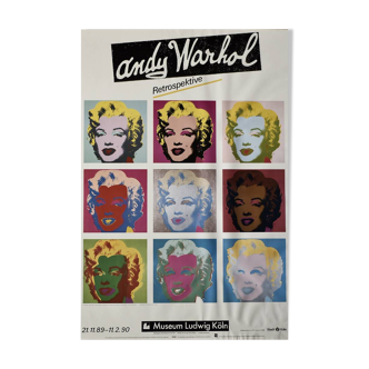 Original poster from the andy warhol exhibition, marilyn monroe retrospective, museum ludwig köln