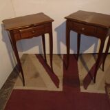 Pair of small boat cabin bedside tables / Small smoker's furniture.