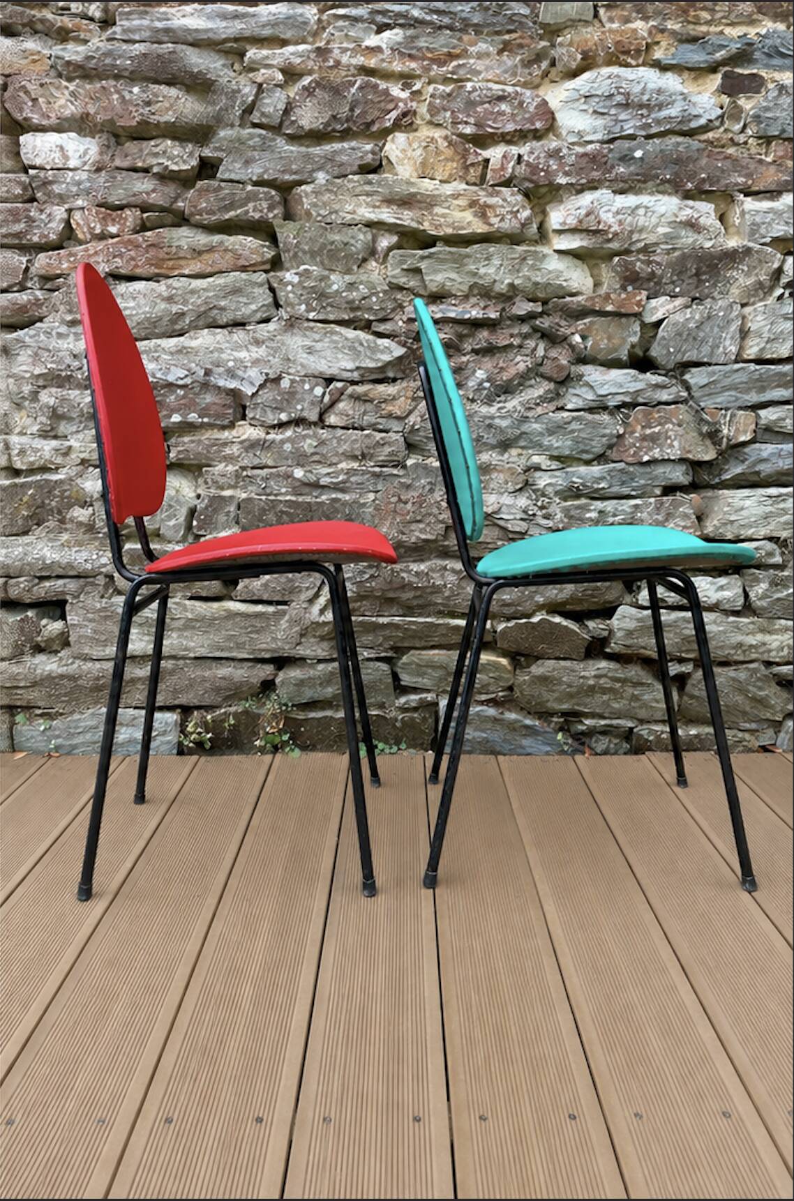 Pair of faux leather chairs from the 1950s/60s.