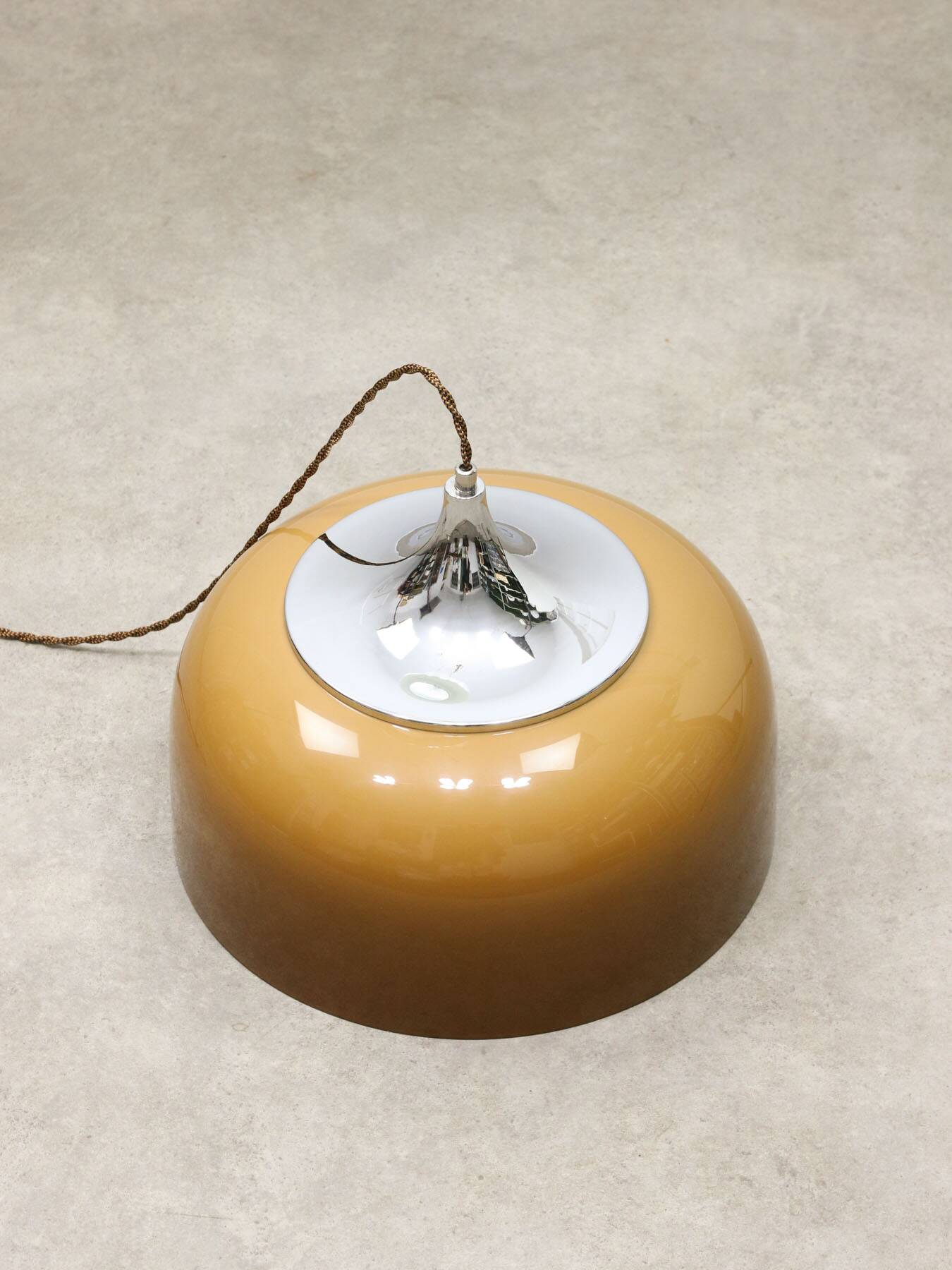 Space Age Brown Pendant Lamp from Guzzini, 1960s