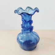 Vase in blown blue glass